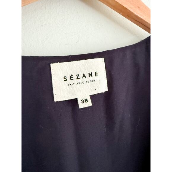 Sézane | Sezane | Robe Aure Floral Mini Dress Navy | Sz 38 / US Sz 6 - Picture 5 of 8